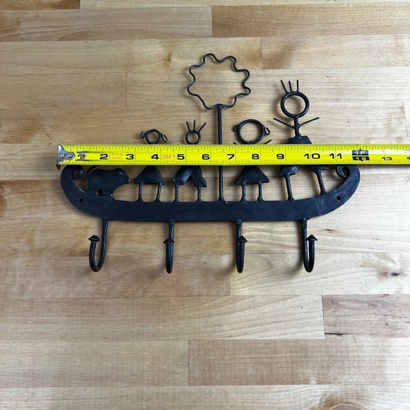 Metal Family Black Wall Hook Rack Farmhouse Rustic Cottagecore Primitive‎ Decor - Picture 3 of 4